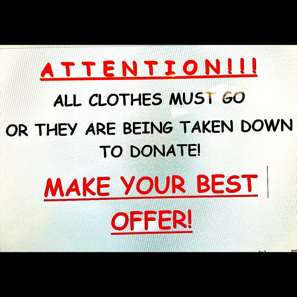 All clothes must go!